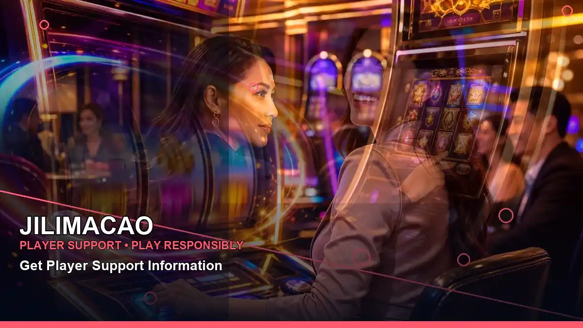 JILIMACAO fruit reels online slot games featuring an adult Filipina casino host with a left-diagonal composition