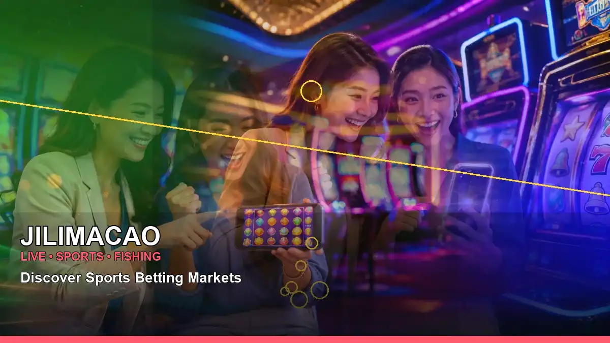 JILIMACAO lucky reels online slot games featuring an adult Filipina casino host with a panoramic reel composition